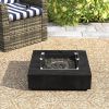 Living Source International Concrete/Glass Propane/Natural Gas Fire Pit Table (Charcoal) - 1