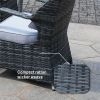 Direct Wicker 7-Piece Patio Wicker Gas Fire Pit Set Rectangular Table With Arm Chairs - gray