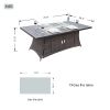 Direct Wicker PE Rattan and Aluminium Patio Dining Fire Pit Table (Table Only) - Brown