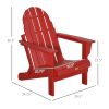 Folding Adirondack Chair, Faux Wood Patio & Fire Pit Chair, Weather Resistant HDPE for Deck, Outside Garden, Porch, Backyard, Red - as Pic