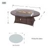 Direct Wicker Outdoor 7-Piece Patio Wicker Gas Fire Pit Dining Set with Arm Chairs - brown