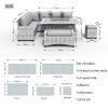 5-Piece Gray Wicker Outdoor Conversational Sofa Set with Fire Pit Table and Ottoman - Gray
