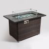44inch Outdoor Fire Pit Table, Propane Fire Table with Ceramic Tabletop Gas Fire Table - as Pic