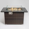 44inch Outdoor Fire Pit Table, Propane Fire Table with Ceramic Tabletop Gas Fire Table - as Pic