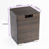 Outdoor Rectangle Fire Pit Table with Propane Tank Cover - as Pic