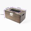 Outdoor Rectangle Fire Pit Table with Propane Tank Cover - as Pic