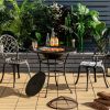 31.5 Inch Patio Fire Pit Dining Table With Cooking BBQ Grate - Black