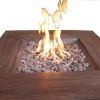 Gas Fire Pit with Lava Rocks and Control Panel, Brown - as Pic