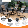 Backyard Garden Party Patio Fire Pit Dining Table - Black - 31 In