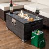 Outdoor Fire Table Propane Fire Pit Rattan gas fire table, gas fire table with tile tabletop - as Pic