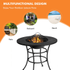 Backyard Garden Party Patio Fire Pit Dining Table - Black - 31.5 In