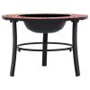 Mosaic Fire Pit Terracotta 26.8" Ceramic - Brown