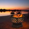 22" Hexagonal Shaped Iron Brazier Wood Burning Fire Pit Decoration for Backyard Poolside - cupreous
