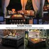 Multifunctional Patio Fire Pit Table - Black