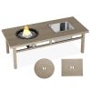 Best Stainless Steel Ice Tub Aluminum Rectangle Fire Pit Table Gas Propane Outdoor Firepit Table For Outside Patio Garden - as Pic