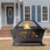25.98'' Square IRON FIRE PIT OUTDOOR - as Pic