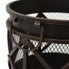 Rustic Fire Pit with Poker Φ16.5"21.3" Steell - Black
