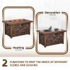 Best Choice Product 50,000 BTU Rectangle Fire Pit Table, Faux Woodgrain Top And Faux Stone Texture Base Propane Gas Fire Table For Outdoor - as Pic