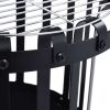 Garden Fire Pit Basket with BBQ Grill Steel 19" - Black