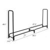 8 Feet Outdoor Steel Firewood Log Rack - Black