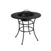 31.5 Inch Patio Fire Pit Dining Table With Cooking BBQ Grate - Black