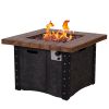 Good Product 50,000 BTU Outdoor Gas Fire Table , Faux Woodgraine table top Fire Pit - as Pic