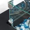 Wicker Fire Pit Column with Glass Wind Guard - as Pic