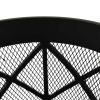 Rustic Fire Pit with Poker Φ16.5"21.3" Steell - Black