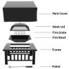 Multifunctional Patio Fire Pit Table - Black