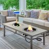 Wholesale Aluminum Outdoor Coffee Dining Patio Firepit Table Propane Gas Fire Pit Table With Stainless Steel Ice Tub - as Pic
