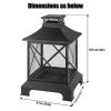 24" Pagoda-Style Steel Wood-Burning Fire Pit with Log Grate and Poker - Black High-Temperature Paint Finish - as Pic