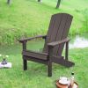 Folding Adirondack Chair Outdoor Wooden Accent Furniture Fire Pit Lounge Chairs for Yard - as Pic
