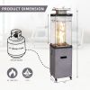16 Inch x 61 Inch Height Outdoor Propane Gas Fire Heater With Tempered Glass - as Pic