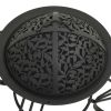 Fire Pit with Poker 19.3" Steel - Black