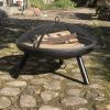 Furnace round utility grill fire pit heating stove simple cauldron outdoor bonfire yard - as picture