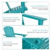 HDPE All-Weather Outdoor Adirondack Chair with Cup Holder, Fire Pit Chair for Backyard, Deck, Lawn, Garden, 330lbs Capacity, Light Blue - as Pic