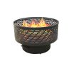 26" Wood Burning Lightweight Portable Outdoor Firepit With Faux Wood Lid Backyard Fireplace for Camping Bonfire - as Pic