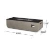Outdoor Patio Concrete Fire table, Rectangle Gas Burning 56-Inch Fire Pit - 50, 000 BTU, Light Gray + Black - as Pic