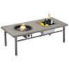 Wholesale Aluminum Outdoor Coffee Dining Patio Firepit Table Propane Gas Fire Pit Table With Stainless Steel Ice Tub - as Pic