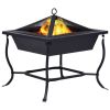 Fire Pit Black 16.5"x16.5"x17.7" Steel - Black