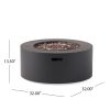 Patio Gas-burning Fire Pit Outdoor Iron Propane Fireplace, 32" Round Fire Pit - 40,000 BTU, Tank outside, Dark Grey - as Pic