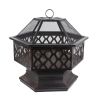 24.4'' IRON FIRE PIT OUTDOOR - as Pic