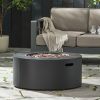 Patio Gas-burning Fire Pit Outdoor Iron Propane Fireplace, 32" Round Fire Pit - 40,000 BTU, Tank outside, Dark Grey - as Pic