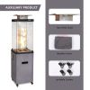 16 Inch x 61 Inch Height Outdoor Propane Gas Fire Heater With Tempered Glass - as Pic