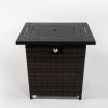 28inch Wicker Square Fire Pit Table - as Pic