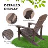Folding Adirondack Chair Outdoor Wooden Accent Furniture Fire Pit Lounge Chairs for Yard - as Pic
