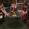 Backyard Garden Party Patio Fire Pit Dining Table - Black - 35.5 In