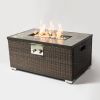 Outdoor Fire Table Propane Fire Pit Rattan gas fire table, gas fire table with tile tabletop - as Pic