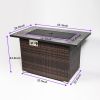 44inch Outdoor Fire Pit Table, Propane Fire Table with Ceramic Tabletop Gas Fire Table - as Pic