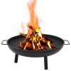 Fire Pit 26.6"x22.8"x8.9" Steel - Black